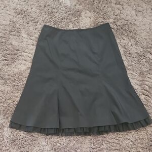 Classic Black A-Line Skirt with Ruffle Hem - Women